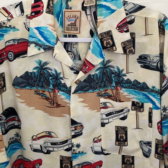 Vintage Mustang Cars Casual Button Down Shirt. Made in Korea. Size Medium - Picture 7 of 11
